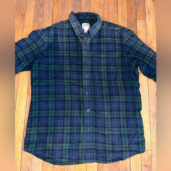 L.L. Bean Other - L.L. Bean Men's Casual Green and Blue Checkered Shirt